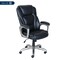 Commercial Bonded Leather Office Chair with Memory Foam, 350 lb Capacity, Black